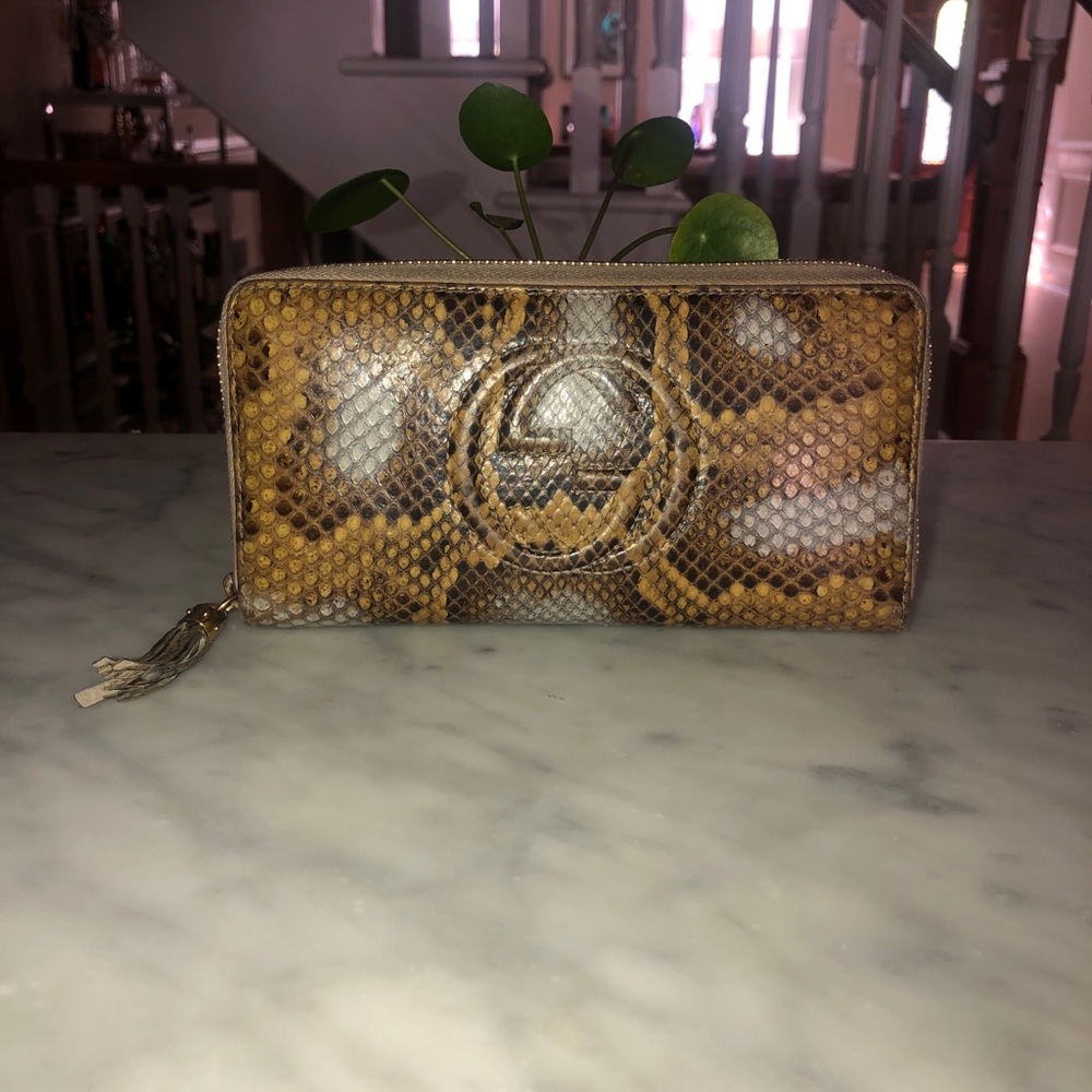 Gucci Python Zip Wallet - image 1